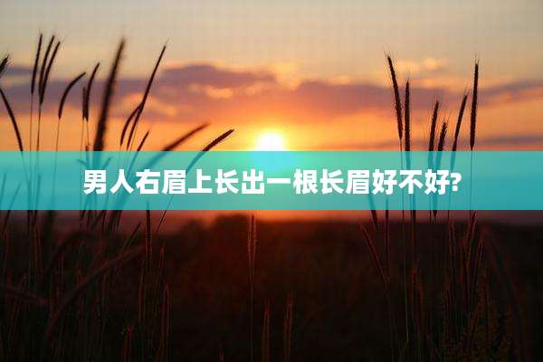 男人右眉上长出一根长眉好不好?