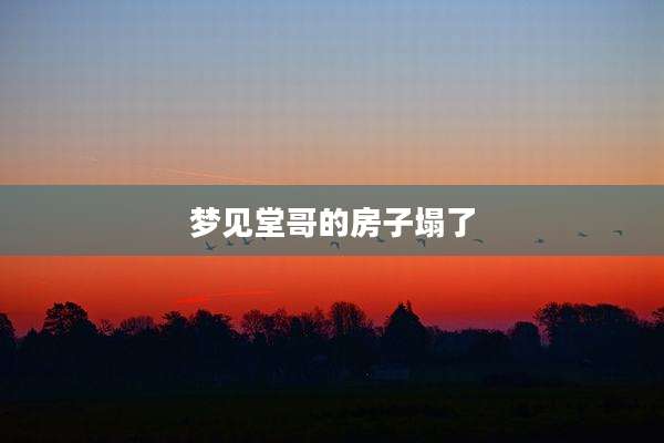 梦见堂哥的房子塌了
