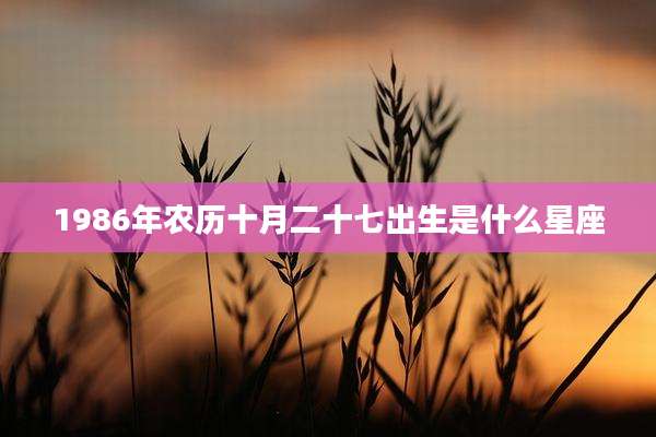 1986年农历十月二十七出生是什么星座