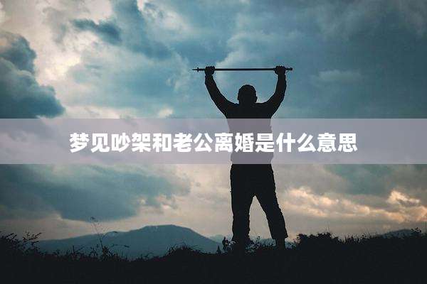 梦见吵架和老公离婚是什么意思