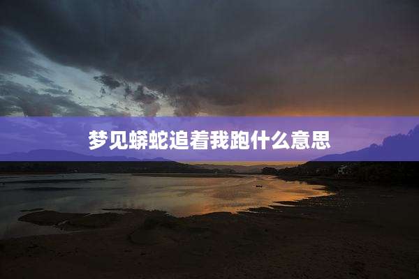 梦见蟒蛇追着我跑什么意思
