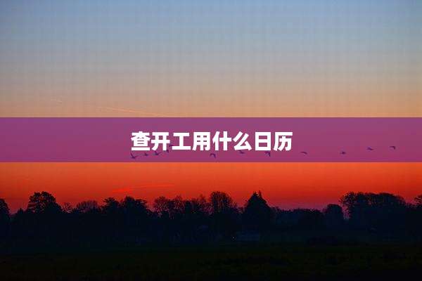 查开工用什么日历