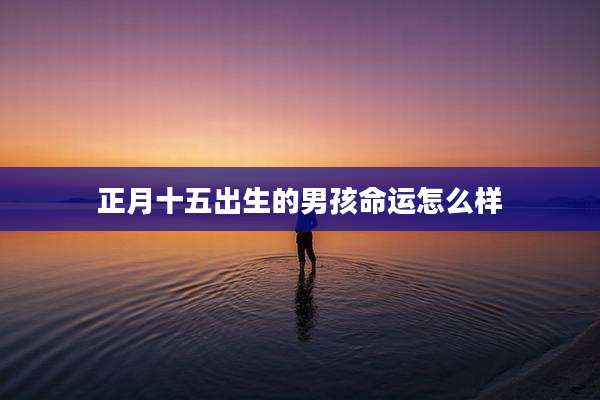 正月十五出生的男孩命运怎么样