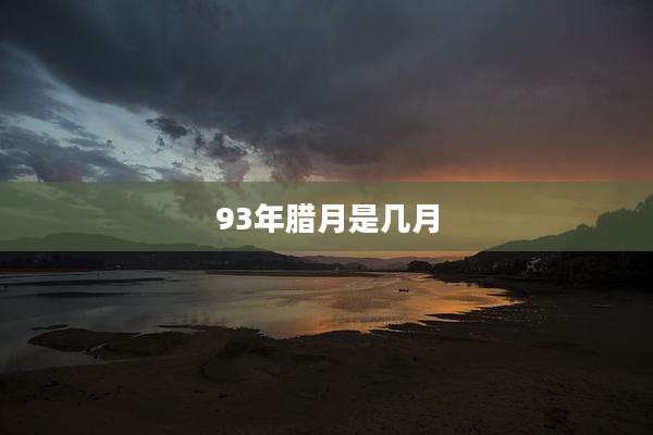 93年腊月是几月
