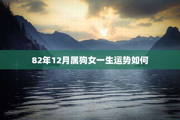82年12月属狗女一生运势如何
