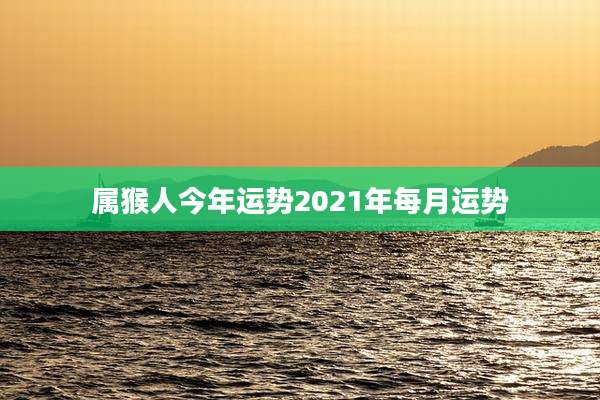 属猴人今年运势2021年每月运势