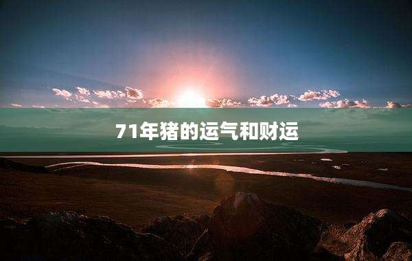 71年猪的运气和财运