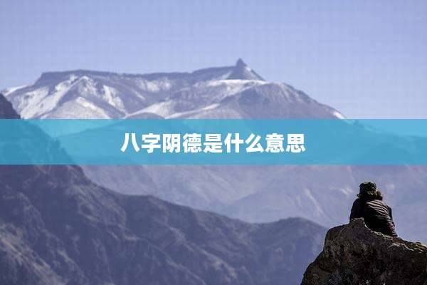 八字阴德是什么意思