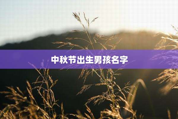 中秋节出生男孩名字