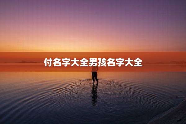付名字大全男孩名字大全