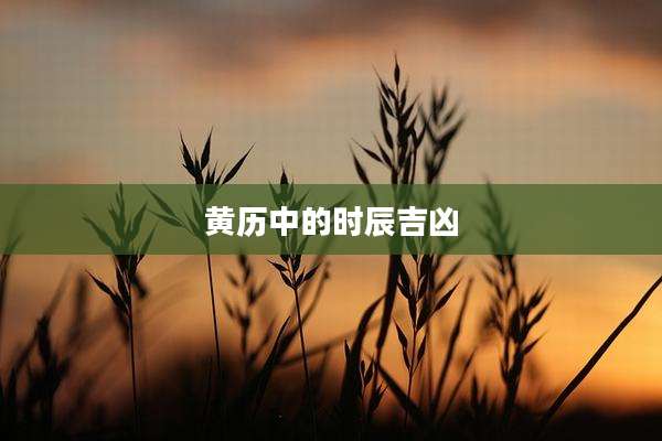 黄历中的时辰吉凶