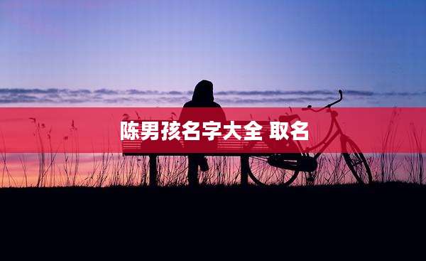 陈男孩名字大全 取名