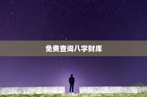 免费查询八字财库