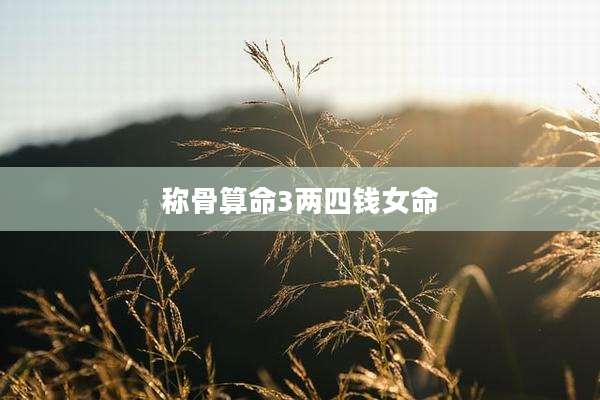 称骨算命3两四钱女命