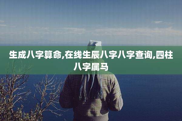 生成八字算命,在线生辰八字八字查询,四柱八字属马