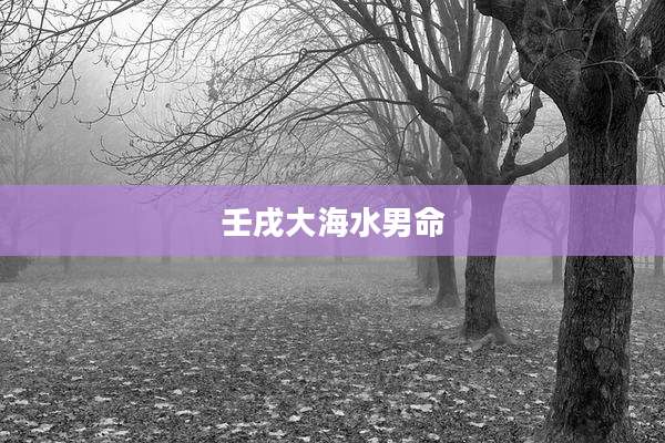 壬戌大海水男命