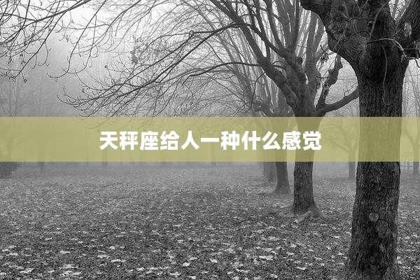 天秤座给人一种什么感觉