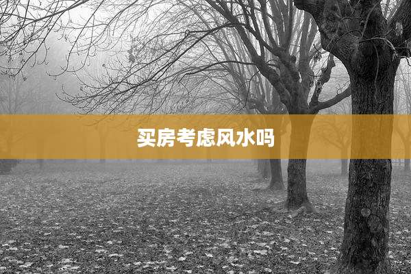 买房考虑风水吗