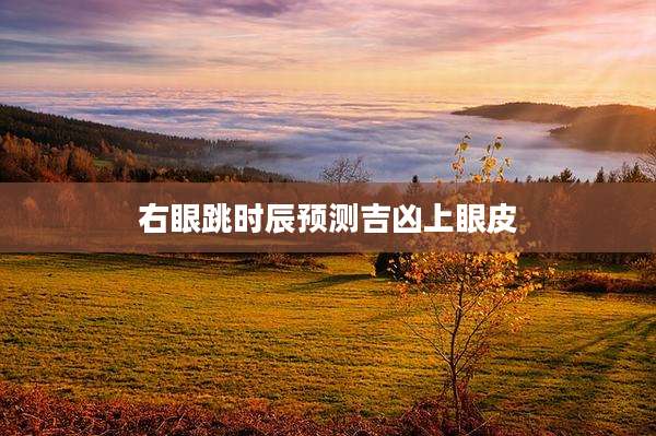 右眼跳时辰预测吉凶上眼皮