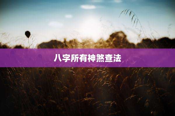 八字所有神煞查法
