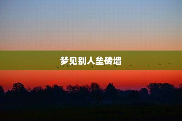 梦见别人垒砖墙
