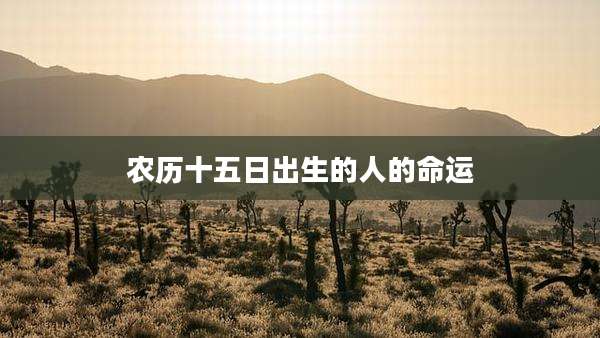 农历十五日出生的人的命运
