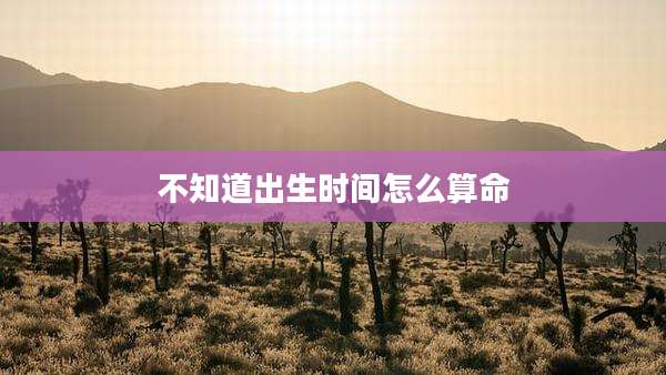 不知道出生时间怎么算命