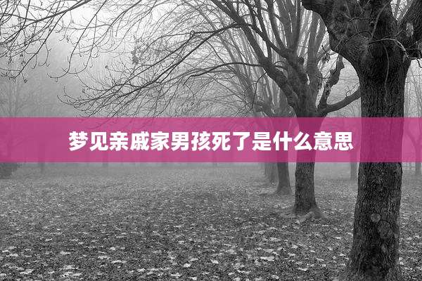梦见亲戚家男孩死了是什么意思
