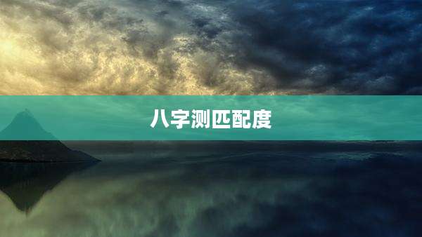 八字测匹配度