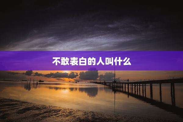 不敢表白的人叫什么