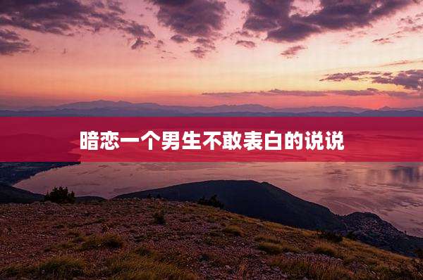 暗恋一个男生不敢表白的说说