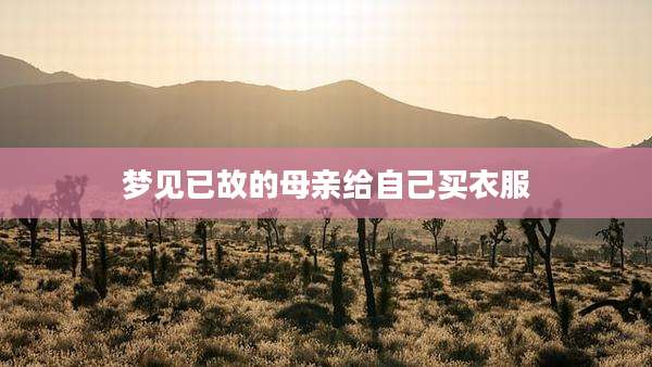 梦见已故的母亲给自己买衣服