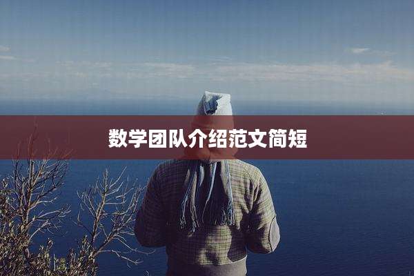 数学团队介绍范文简短