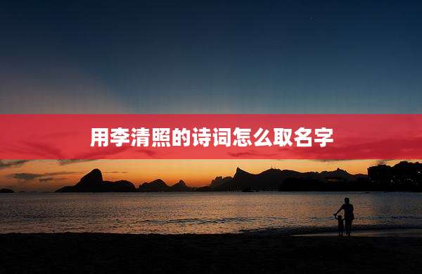 用李清照的诗词怎么取名字