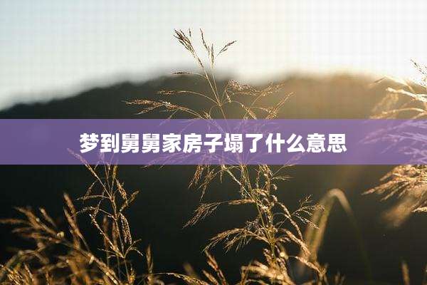 梦到舅舅家房子塌了什么意思