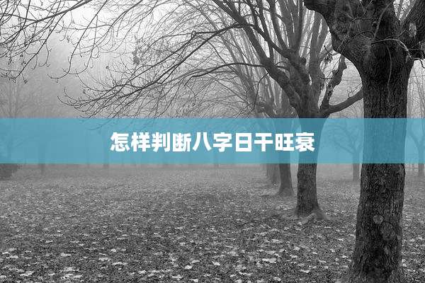 怎样判断八字日干旺衰