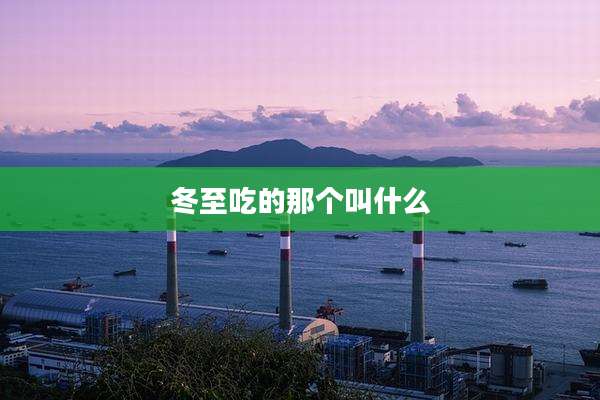 冬至吃的那个叫什么