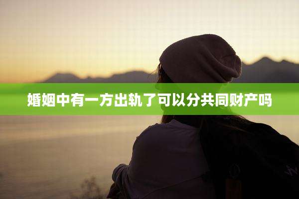 婚姻中有一方出轨了可以分共同财产吗