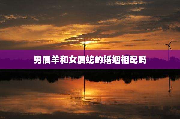 男属羊和女属蛇的婚姻相配吗