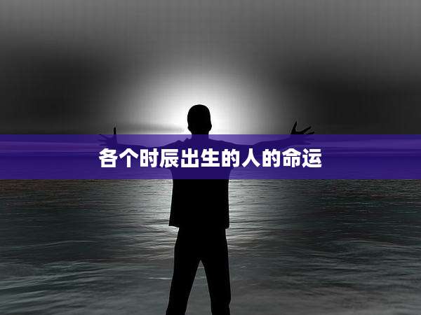 各个时辰出生的人的命运