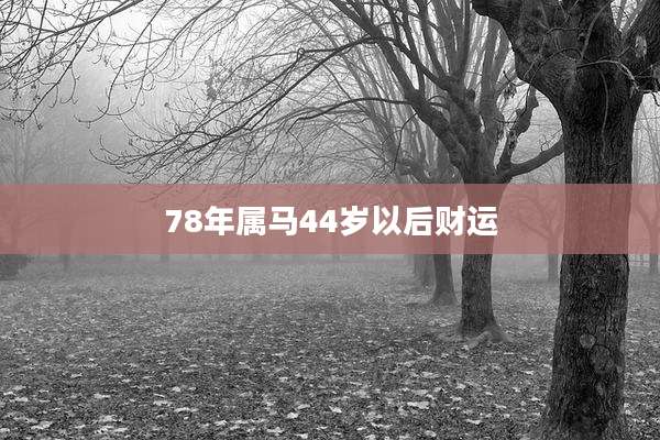 78年属马44岁以后财运
