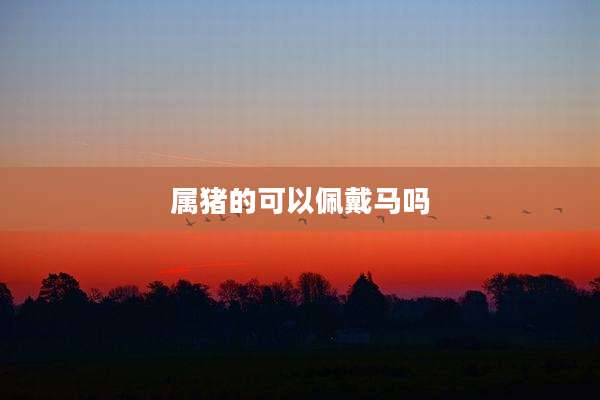 属猪的可以佩戴马吗