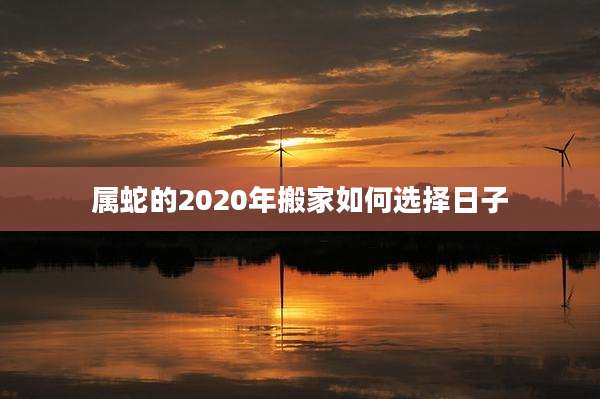 属蛇的2020年搬家如何选择日子