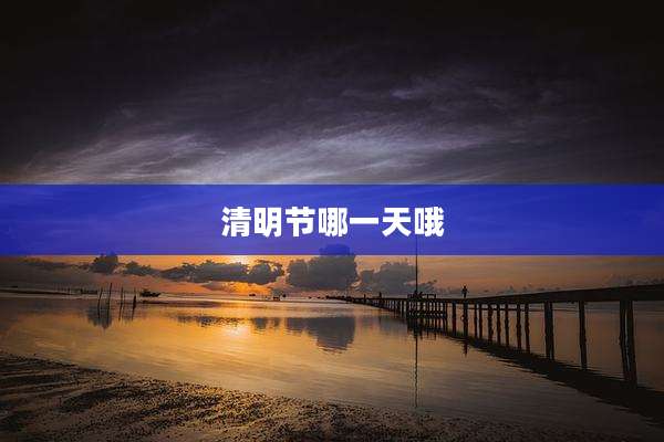 清明节哪一天哦