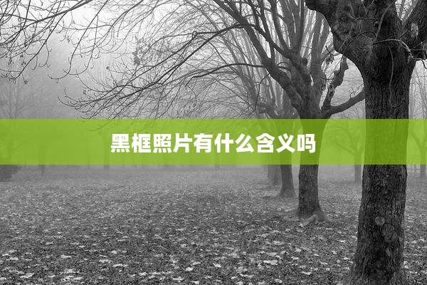 黑框照片有什么含义吗