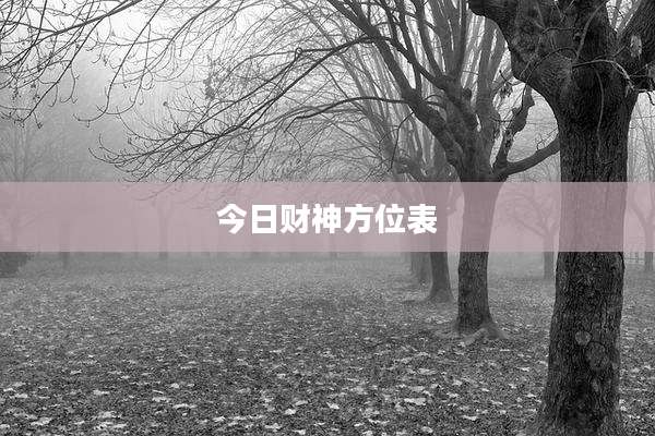 今日财神方位表