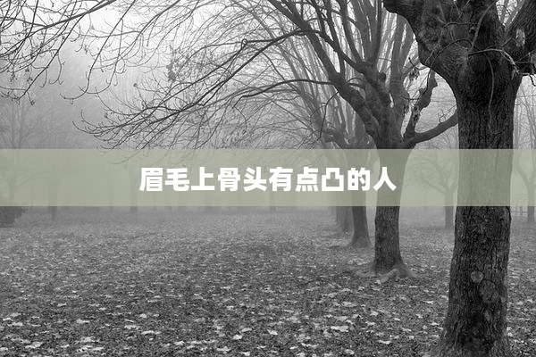 眉毛上骨头有点凸的人