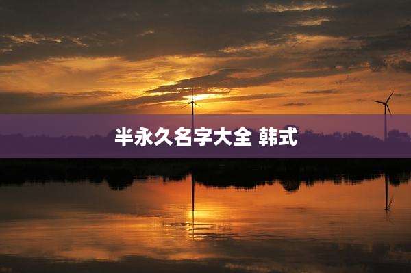 半永久名字大全 韩式