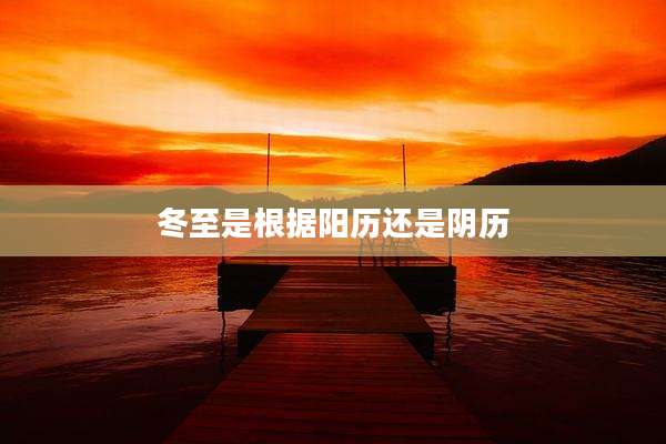 冬至是根据阳历还是阴历