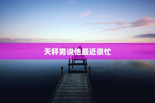 天秤男说他最近很忙